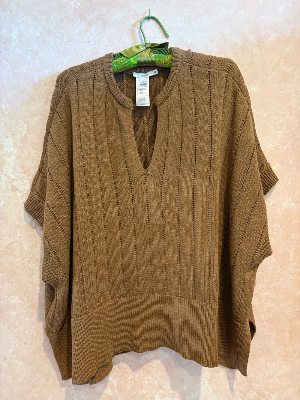 Chico's Chestnut Brown V-Neck Knit Sweater
